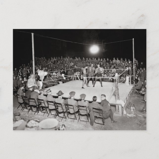 Carte Postale Match de boxe, 1919 (Devant)