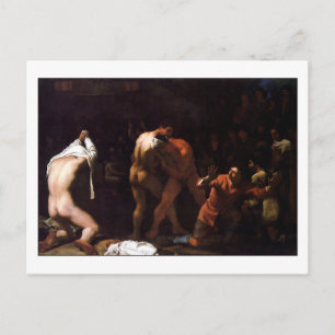 Carte Postale Match de lutte par Michael Sweerts