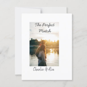 Carte Postale match parfait photo couple mariage moderne ajouter