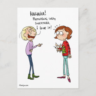 Carte Postale Matching Ugly Sweaters postcard