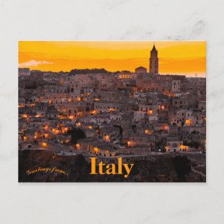 Carte Postale Matera Italie au coucher du soleil