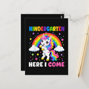 Carte Postale Maternelle me voilà Licorne Rentrée scolaire