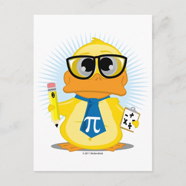Carte Postale Math Enseignant Canard (Devant)