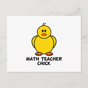 Carte Postale Math Enseignant Chick