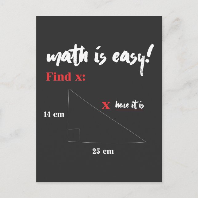 Carte Postale Math Est Facile Amusant Math Enseignant Plaisanter (Devant)