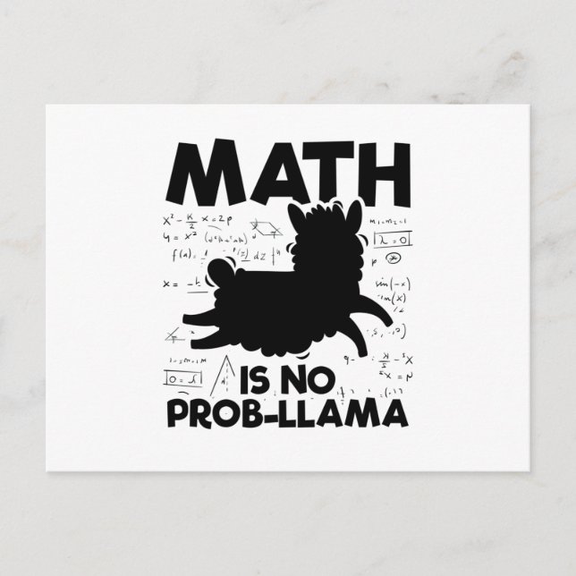 Carte Postale Math Lama | Idée cadeau de l'école de mathématique (Devant)