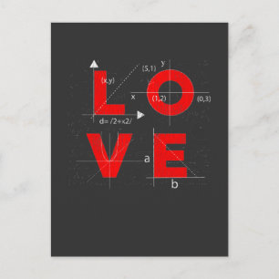 Carte Postale Math Love Mathématicien Enseignant Sciences