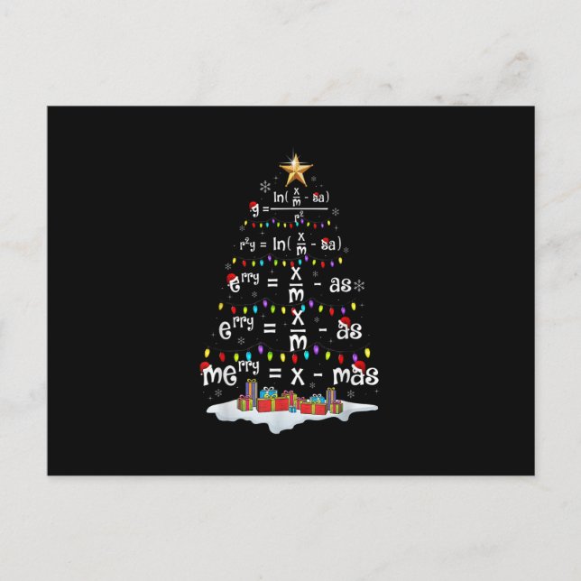 Carte Postale Math Teacher Christmas Tree Funny Christmas Math F (Devant)
