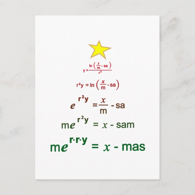 Carte Postale Maths de Noël (Devant)