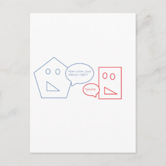 Carte Postale Maths et jeu de mots anglais