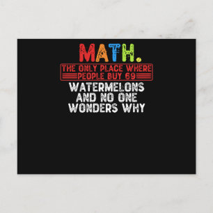 Carte Postale Maths. Le Seul Endroit Où Les Gens Achètent 69 Wat