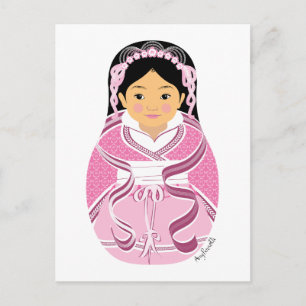Carte postale matriochka chinoise, HanFu