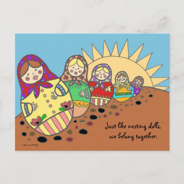 Carte Postale Matroshka Poupées de nidification art populaire uk (Devant)