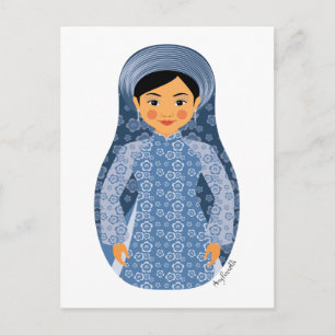 Carte postale Matryoshka à l'eau vietnamienne