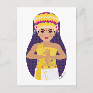 Carte postale Matryoshka, danseuse balinaise