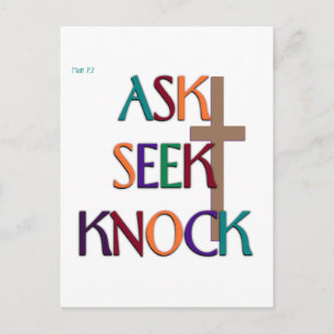 Carte Postale Matt 7:7 cadeau chrétien personnalisable