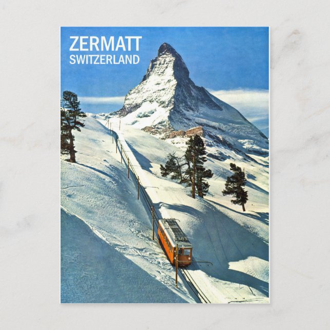 Carte Postale Matterhorn Mountain, Suisse, Zermatt, vintage (Devant)