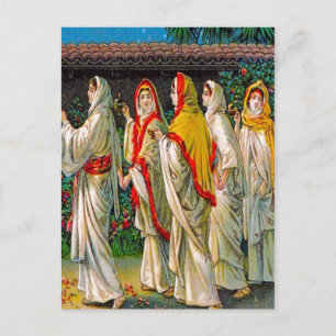 Carte Postale Matthieu 25:1-13 Les Vierges Foolish et Sage
