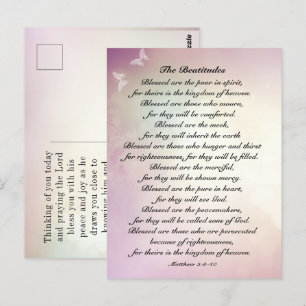 Carte Postale Matthieu 5:3-10 Beatitudes Sermon sur le Mont