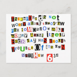 Carte Postale Matthieu 6:34