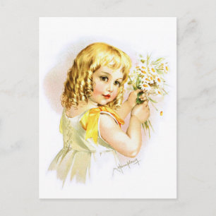 Carte Postale Maud Humphrey : Fille d'été avec marguerites
