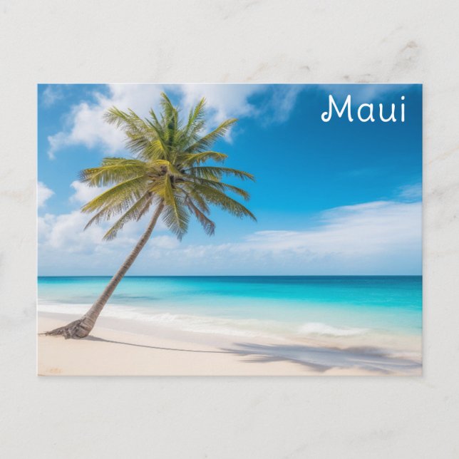 Carte Postale Maui Hawaii Tropical Beach Palm Tree Travel (Devant)