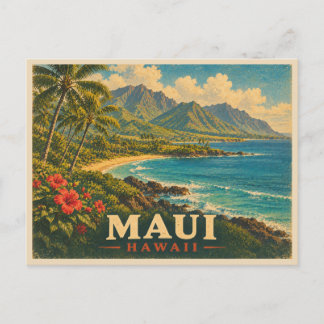 Carte Postale Maui Hawaii Voyage Rétro