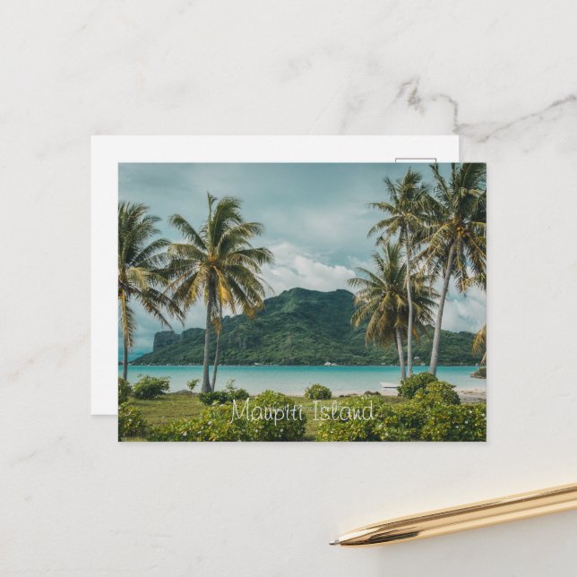 Carte Postale Maupiti, île polynésienne française (Devant/Arrière en situation)