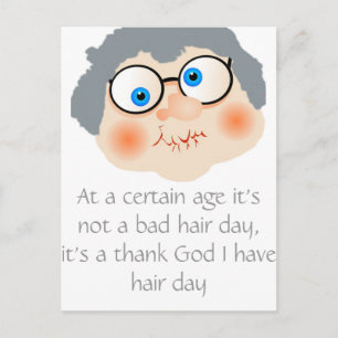 Carte Postale Mauvaise mamie de la journée des cheveux
