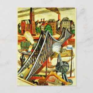 Carte Postale Max Beckmann - Le pont de fer, peinture d'art