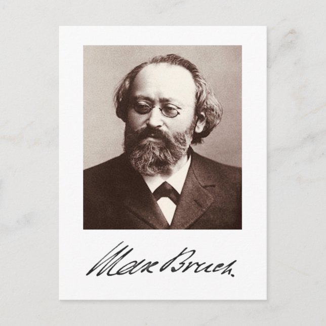 Carte Postale Max Bruch - signature (Devant)