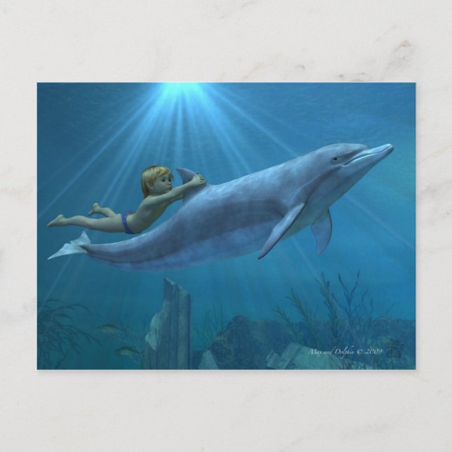 Carte Postale Max et Dolphin (Devant)