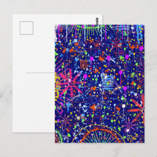 Carte Postale Maximalisme Abstrait : Grande Roue la Nuit