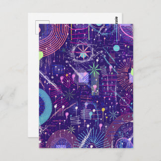 Carte Postale Maximalist Abstract on Purple