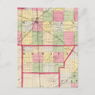 Carte Postale McLean, De Witt, Comtés de Piatt
