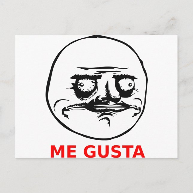 Carte Postale Me Gusta Face avec texte (Devant)