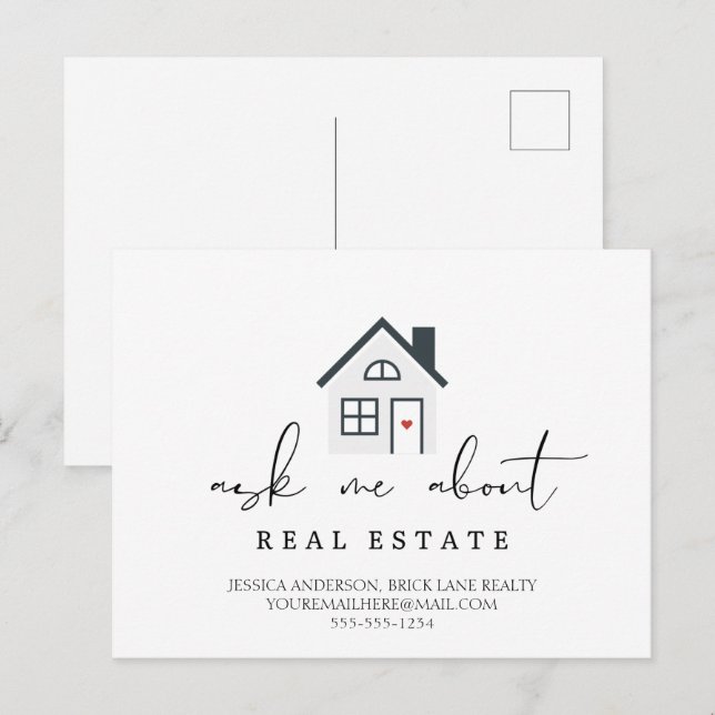 Carte Postale Me questionner sur le marketing immobilier (Devant / Derrière)