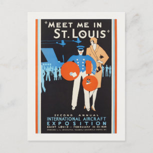 Carte Postale Me rencontrer à St. Louis Poster vintage 1930