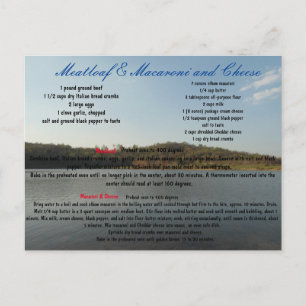 Carte Postale Meatloaf & Macaroni and Cheese