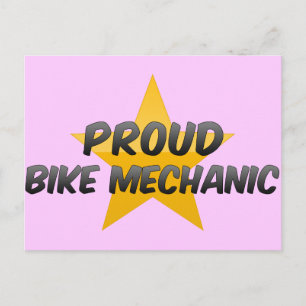 Carte Postale Mécanicien de vélo fier