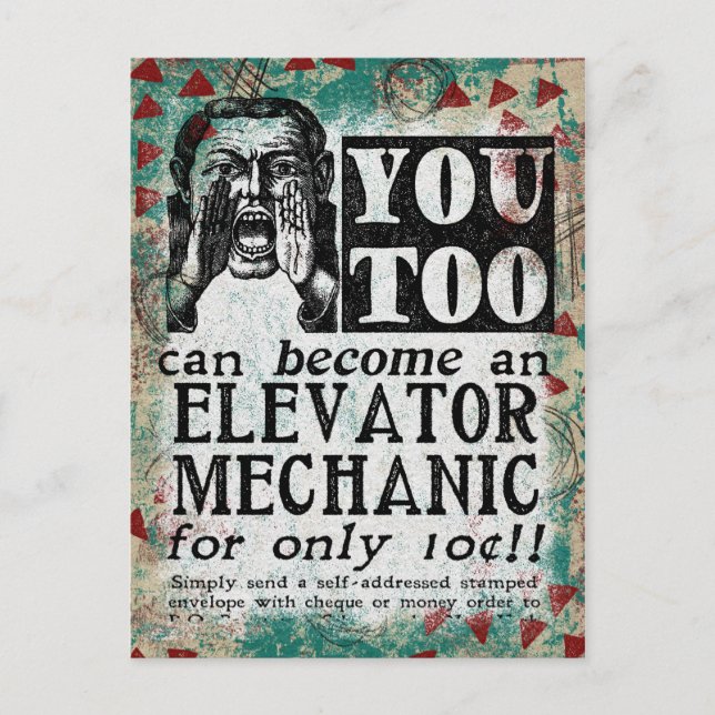 Carte postale mécanique de l'ascenseur - Funny Vin (Devant)