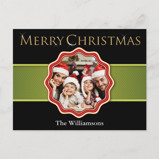 Carte Postale Médaille de Noël Green Ribbon (Devant)