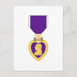 Carte Postale Médaille du coeur pourpre