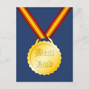Carte Postale Médaille du meilleur papa Fête du Père