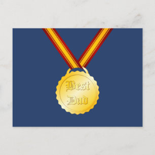 Carte Postale Médaille du meilleur papa pour la fête des pères