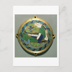 Carte Postale Médaillon représentant un dragon, français, de Con