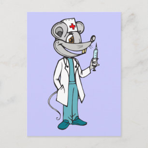 Carte Postale Médecin Nurse Mouse
