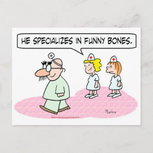 Carte Postale médecin spécialisé les os drôles de verres de grou