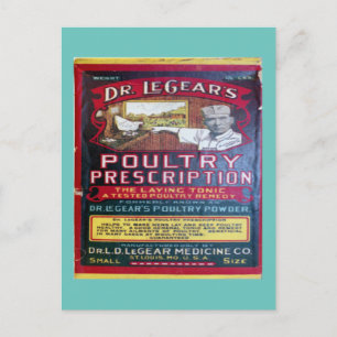 Carte Postale Médecine de quack soigner vieux poulet Vintage Ton