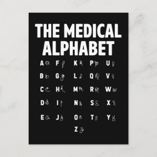 Carte Postale Médecins Alphabet Médicale Funny Nurse Life